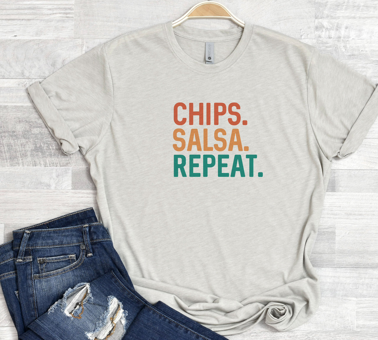 "Chips, Salsa, Repeat" Short-Sleeved Unisex Tee