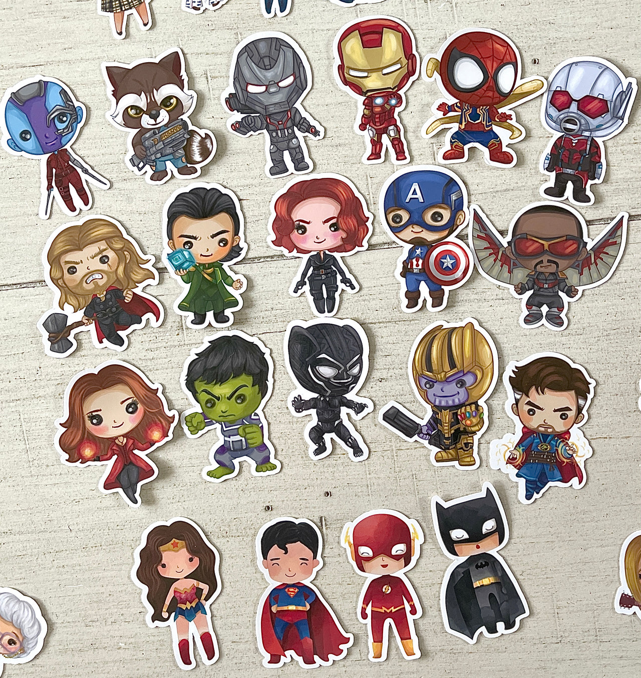 Marvel/DC Character Stickers