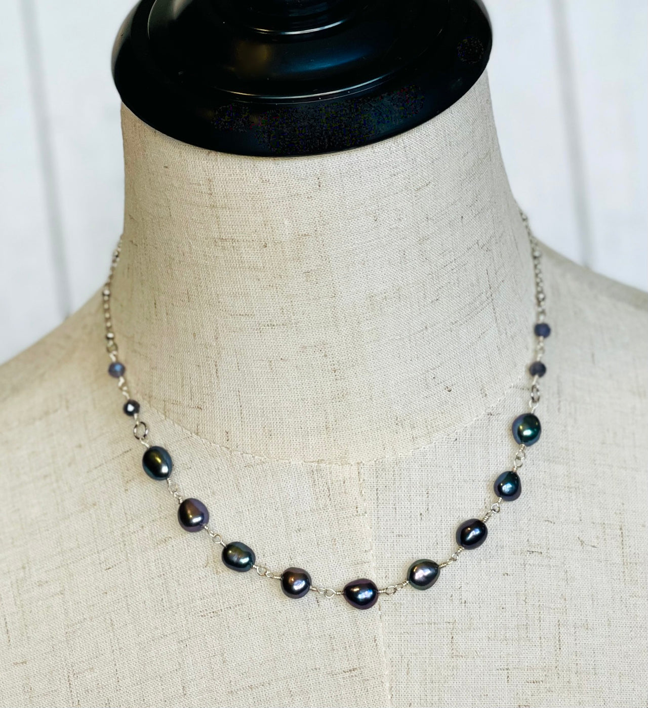 Freshwater Pearl & Iolite Necklace