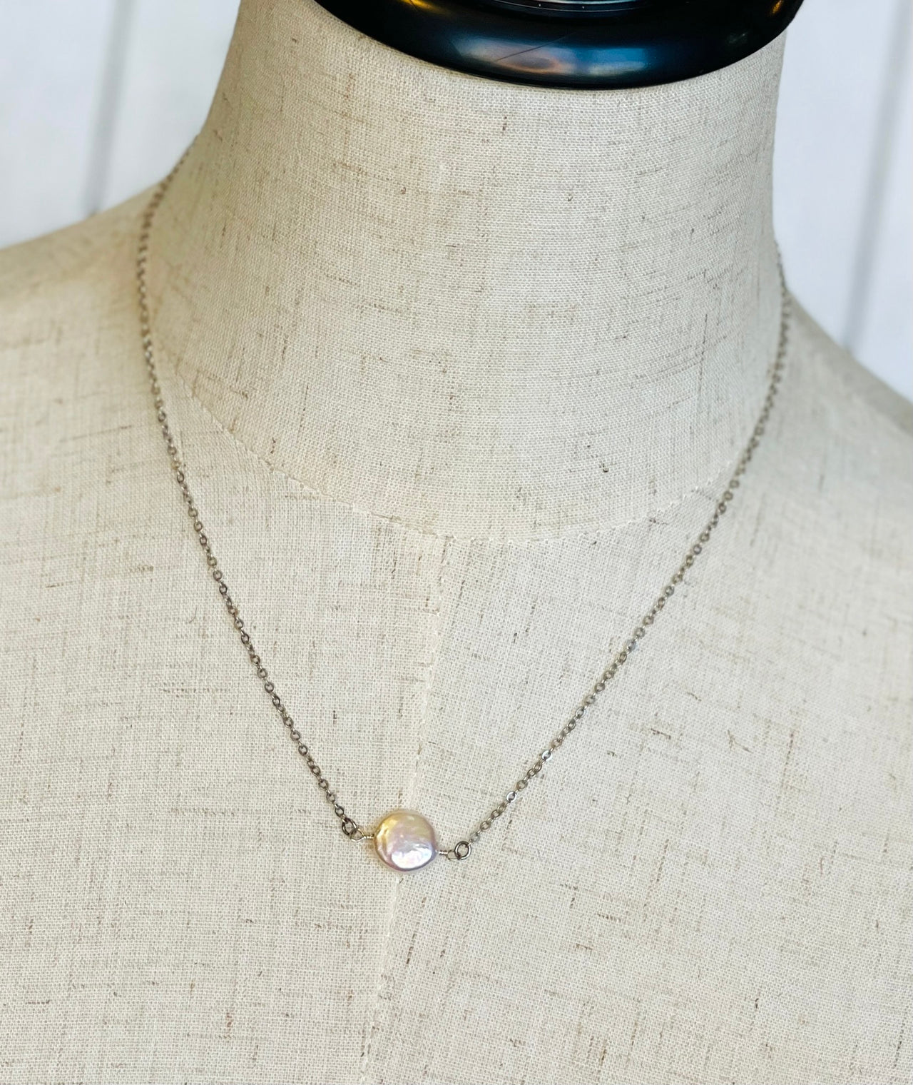 Lustrous Freshwater Pearl Coin Necklace