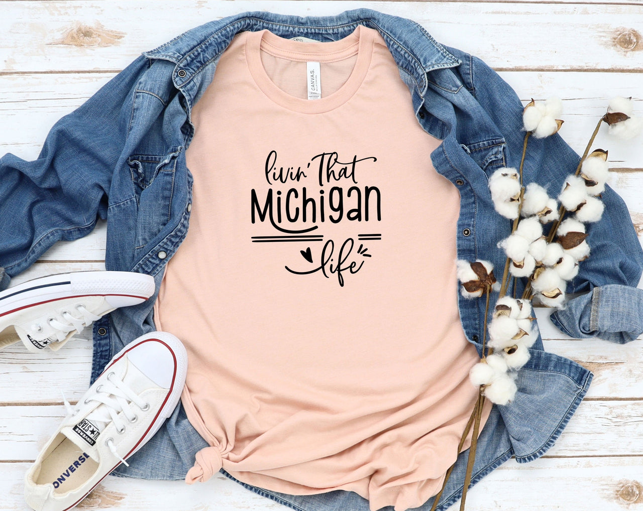 "Livin' That Michigan Life" Short-Sleeved Unisex Tee (available in all colors)